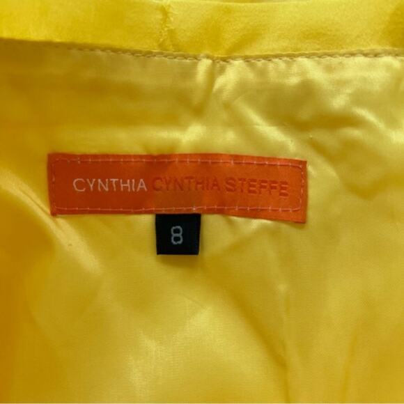 Cynthia Steffe Strapless Embroidered Pink Floral Yellow Lace Strapless Dress - Picture 14 of 16